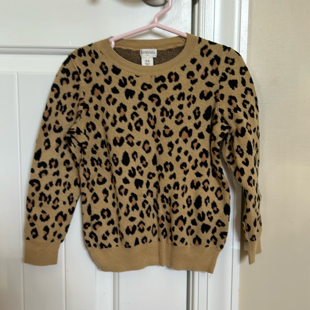 J. Crew CrewCuts cheetah print sweater.